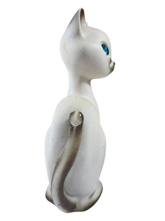 VTG Roseland CALIF U.S.A SPARKLER Siamese Cat Blue Rhinestone Eyes Read - Picture 2 of 10